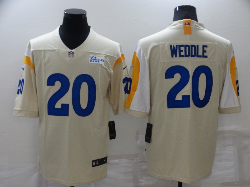 Men's Los Angeles Rams Eric Weddle #20 Beige Jersey